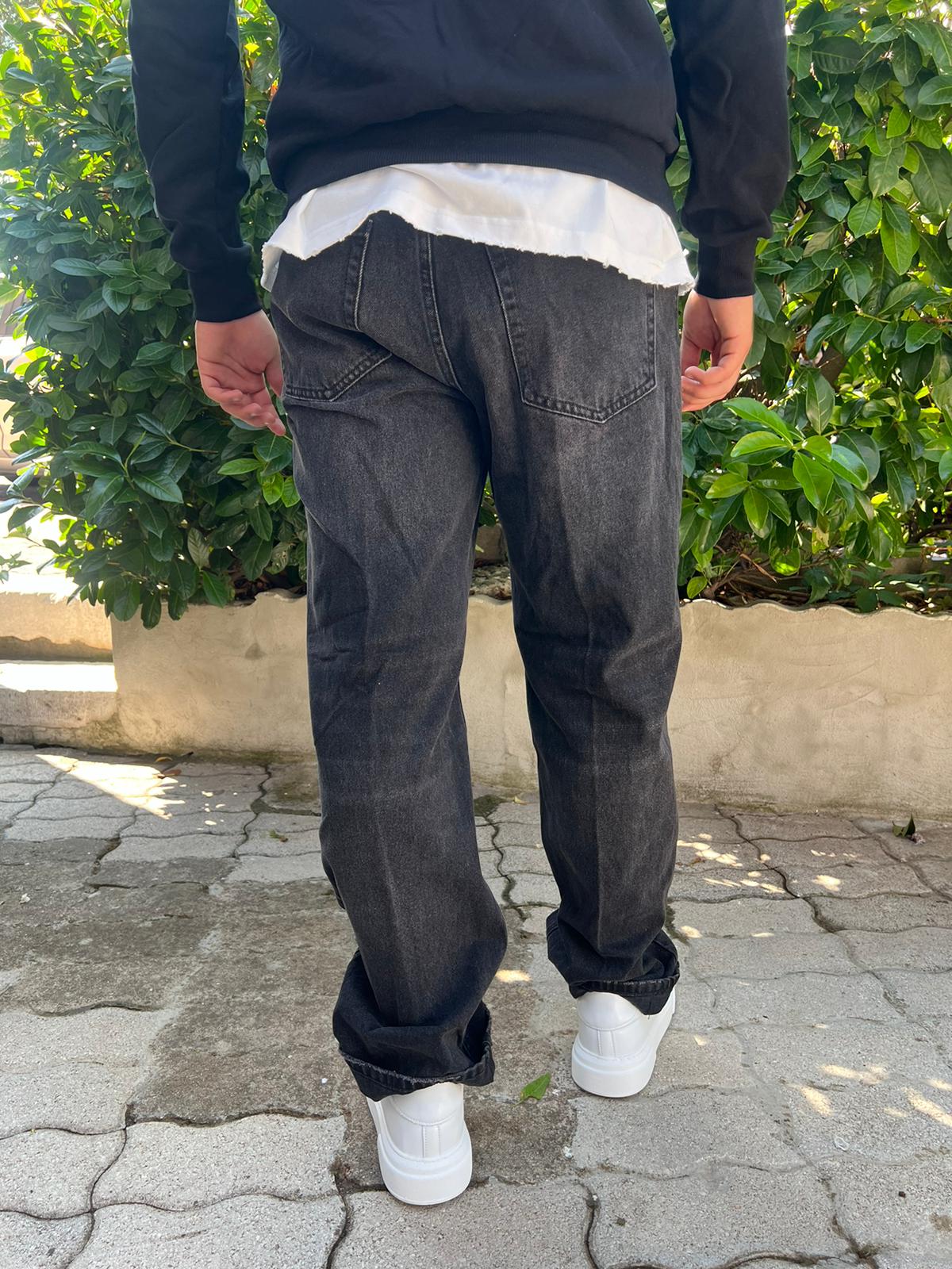 jeans baggy uomo slavato