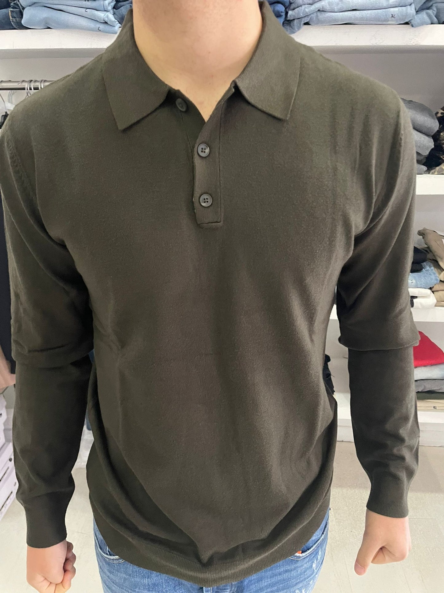 Maglia polo uomo rasata sotto giacca